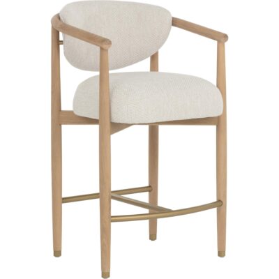Sigrid Counter Stool - Light Oak - Monument Oatmeal 112155 112155 SIGRID COUNTER STOOL LIGHT OAK MONUMENT OATMEAL 20
