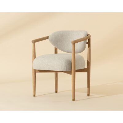 Sigrid Dining Armchair - Light Oak - Monument Oatmeal