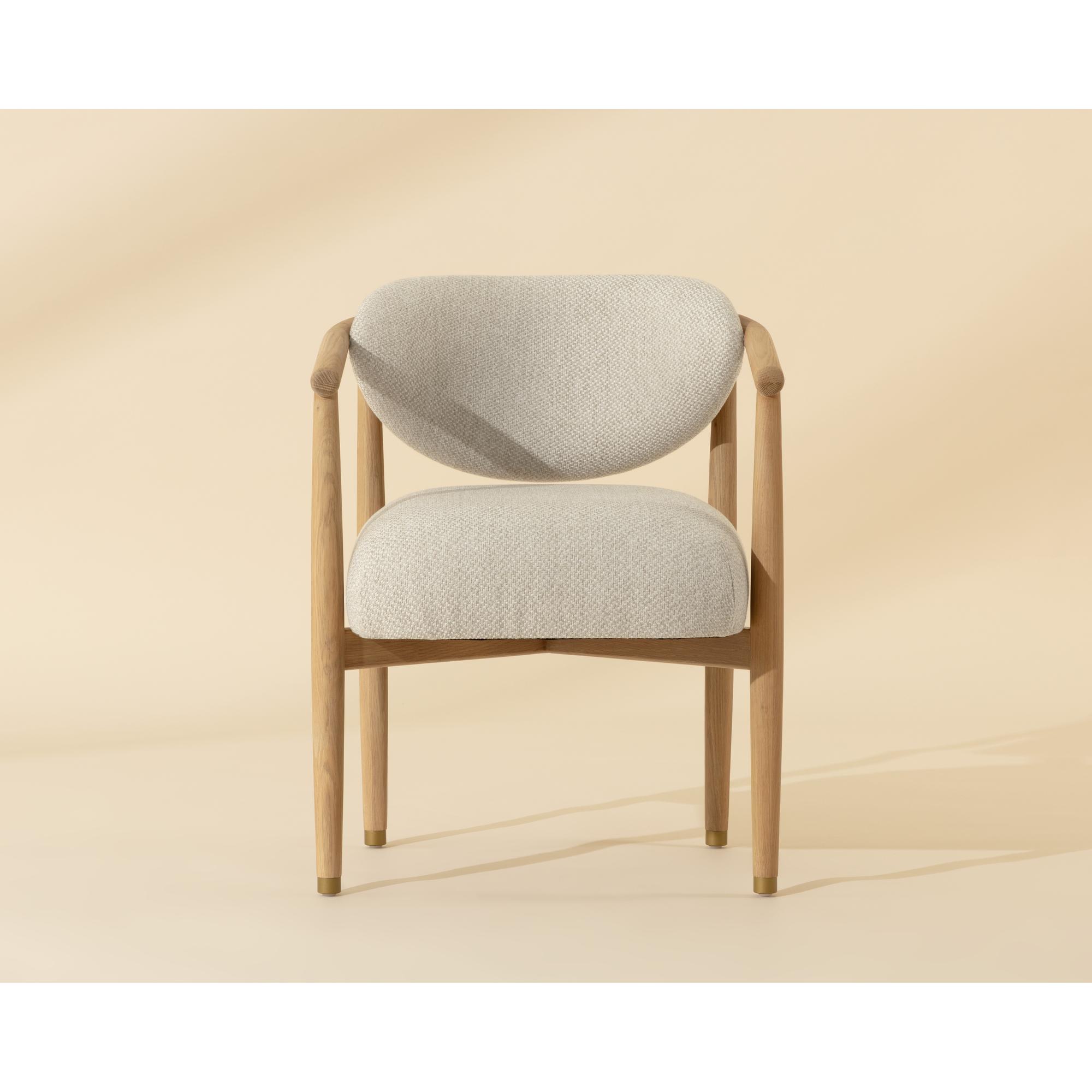 Sigrid Dining Armchair - Light Oak - Monument Oatmeal 2 Sigrid Dining Armchair - Light Oak - Monument Oatmeal - Image 2