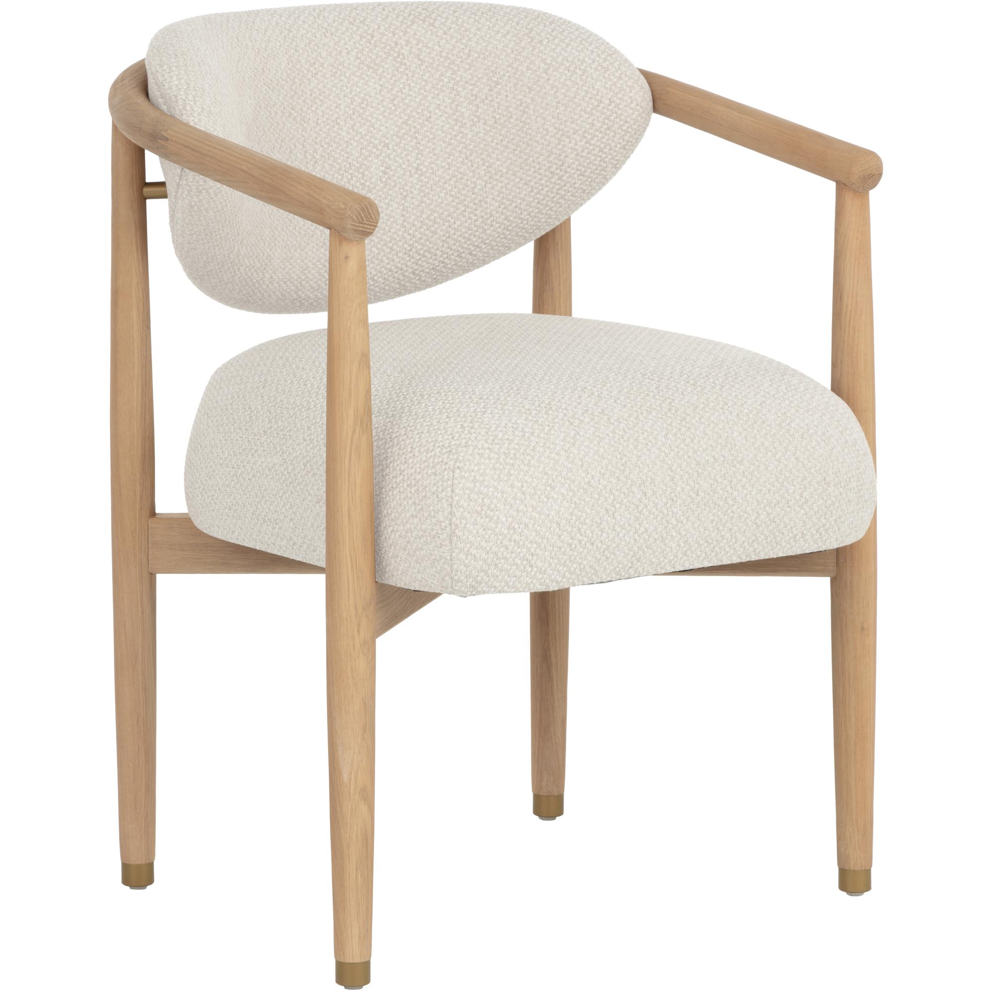 Sigrid Dining Armchair - Light Oak - Monument Oatmeal 3 Sigrid Dining Armchair - Light Oak - Monument Oatmeal - Image 3