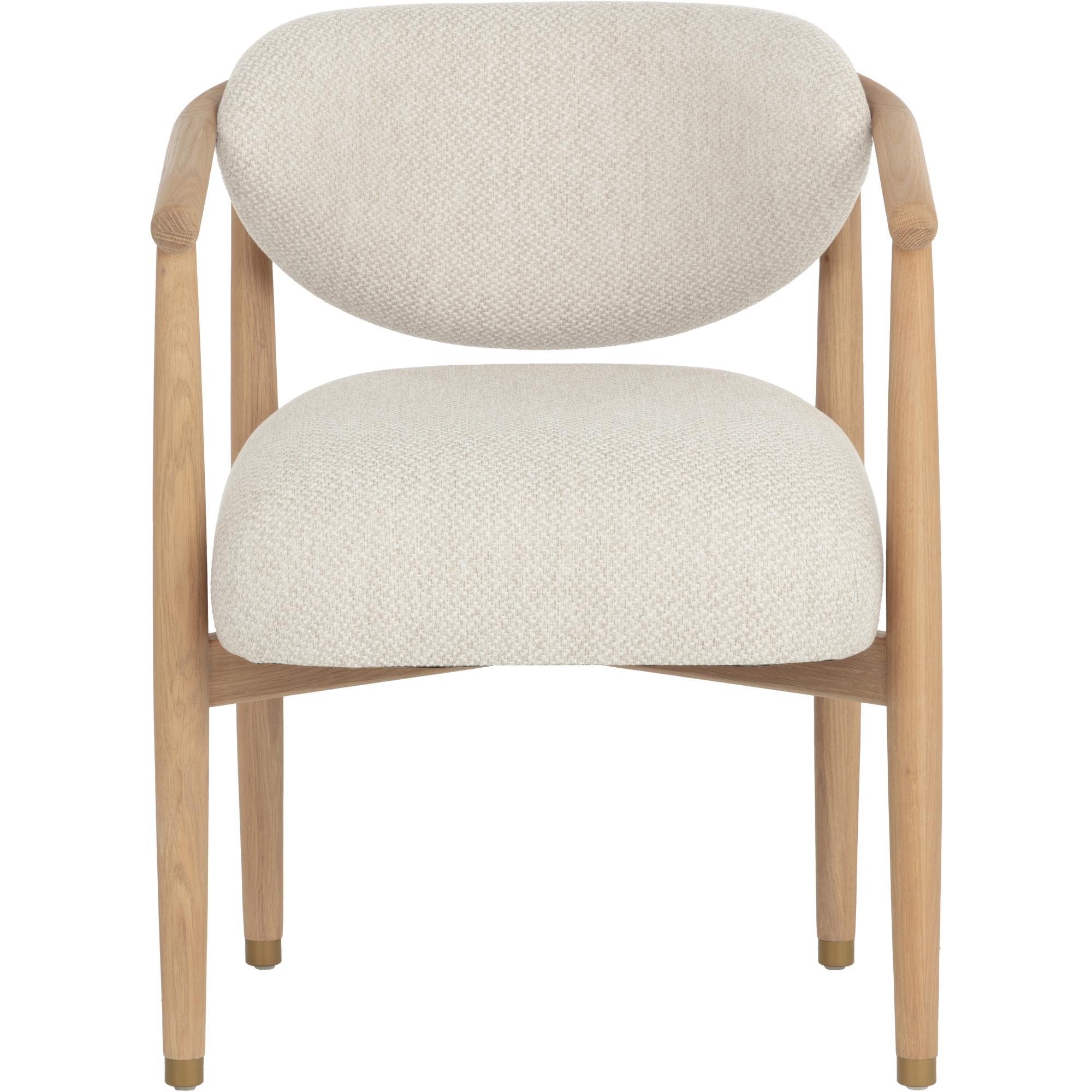 Sigrid Dining Armchair - Light Oak - Monument Oatmeal 4 Sigrid Dining Armchair - Light Oak - Monument Oatmeal - Image 4