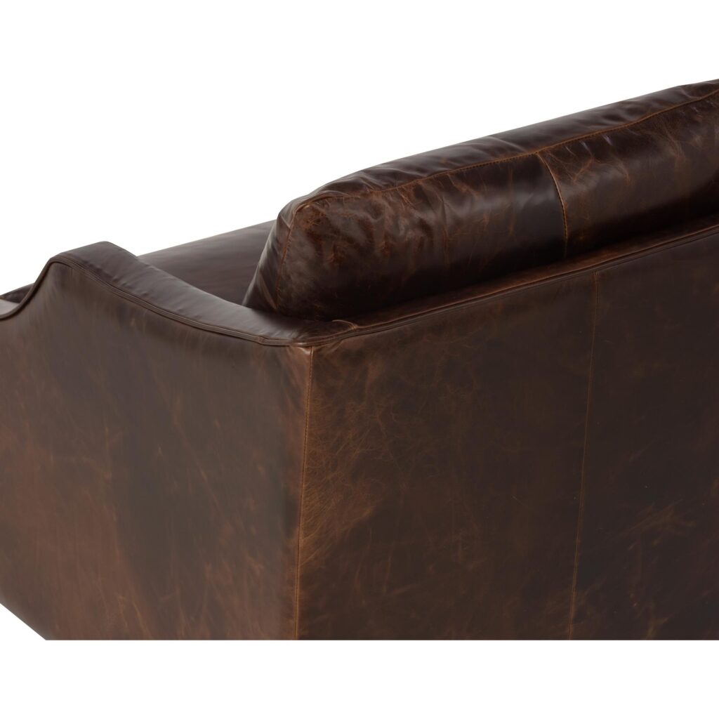 Orwell Swivel Lounge Chair - Chocolate Leather - Image 9