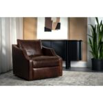 Orwell Swivel Lounge Chair - Chocolate Leather 112160 112160 ORWELL SWIVEL LOUNGE CHAIR CHOCOLATE LEATHER 5