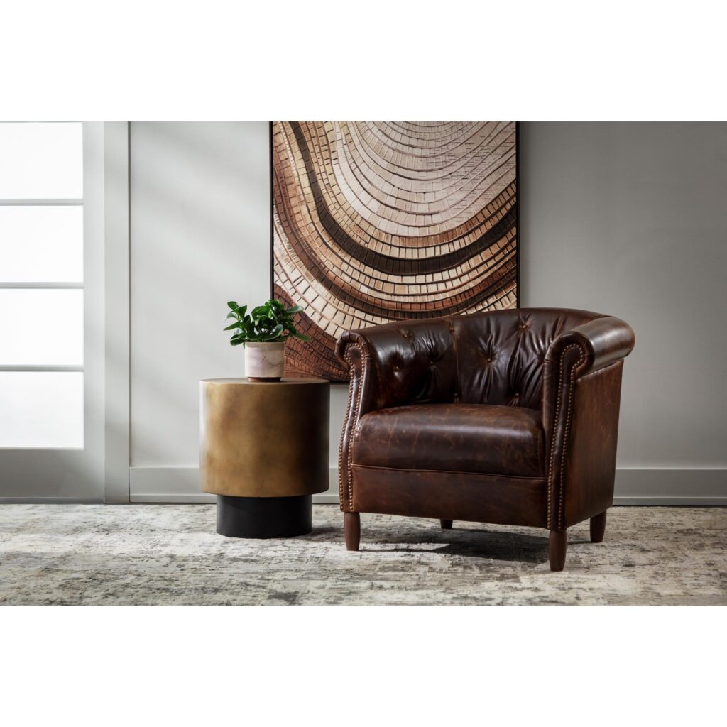 Marjorie Lounge Chair - Chocolate Leather - Image 3