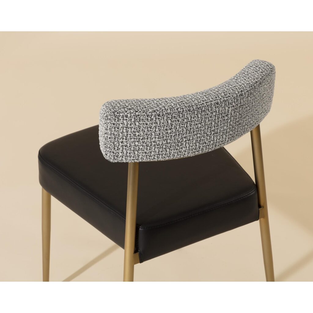 Ashwin Stackable Dining Chair - Bravo Black / Helios Check Black - Image 4