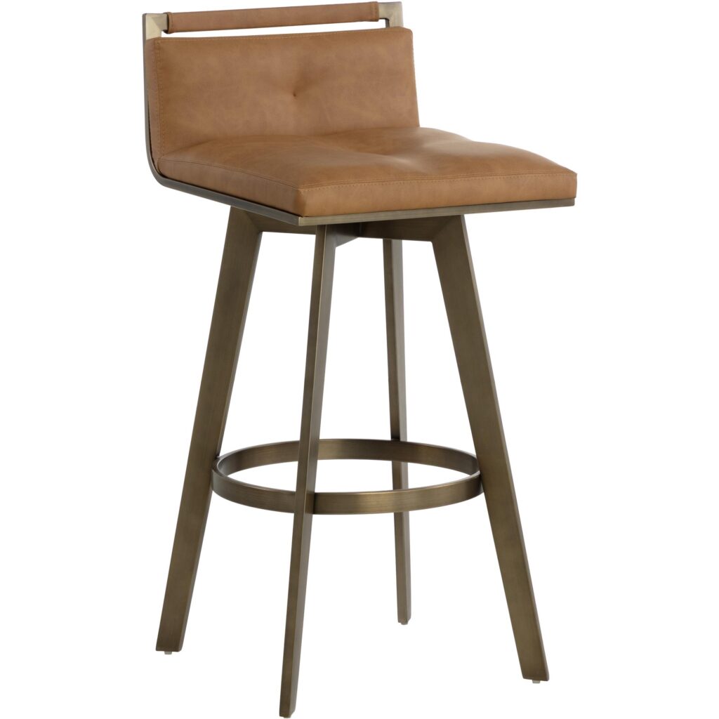Arizona Swivel Barstool - Milliken Cognac - Image 3