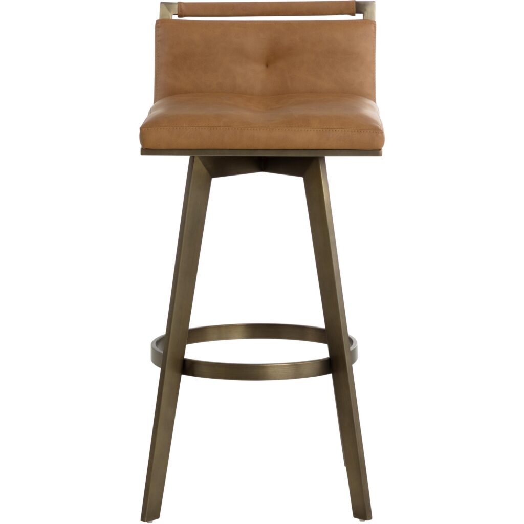 Arizona Swivel Barstool - Milliken Cognac - Image 4