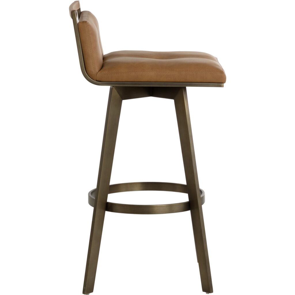 Arizona Swivel Barstool - Milliken Cognac - Image 5