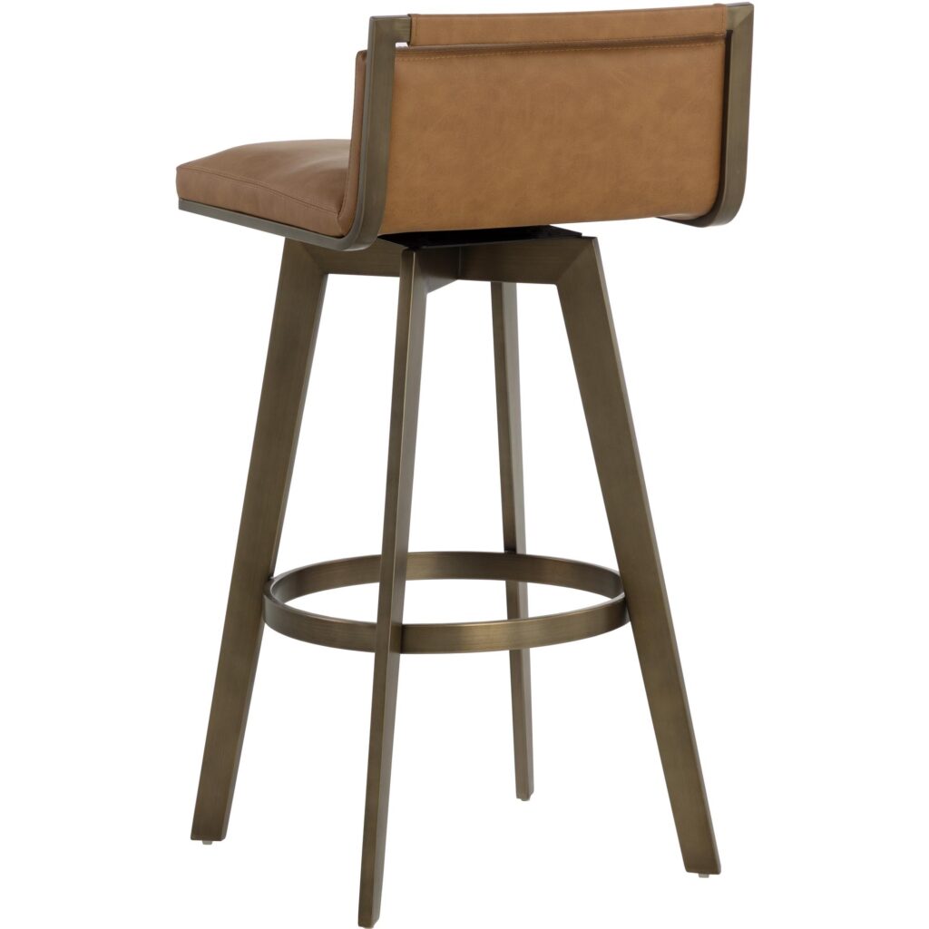 Arizona Swivel Barstool - Milliken Cognac - Image 6