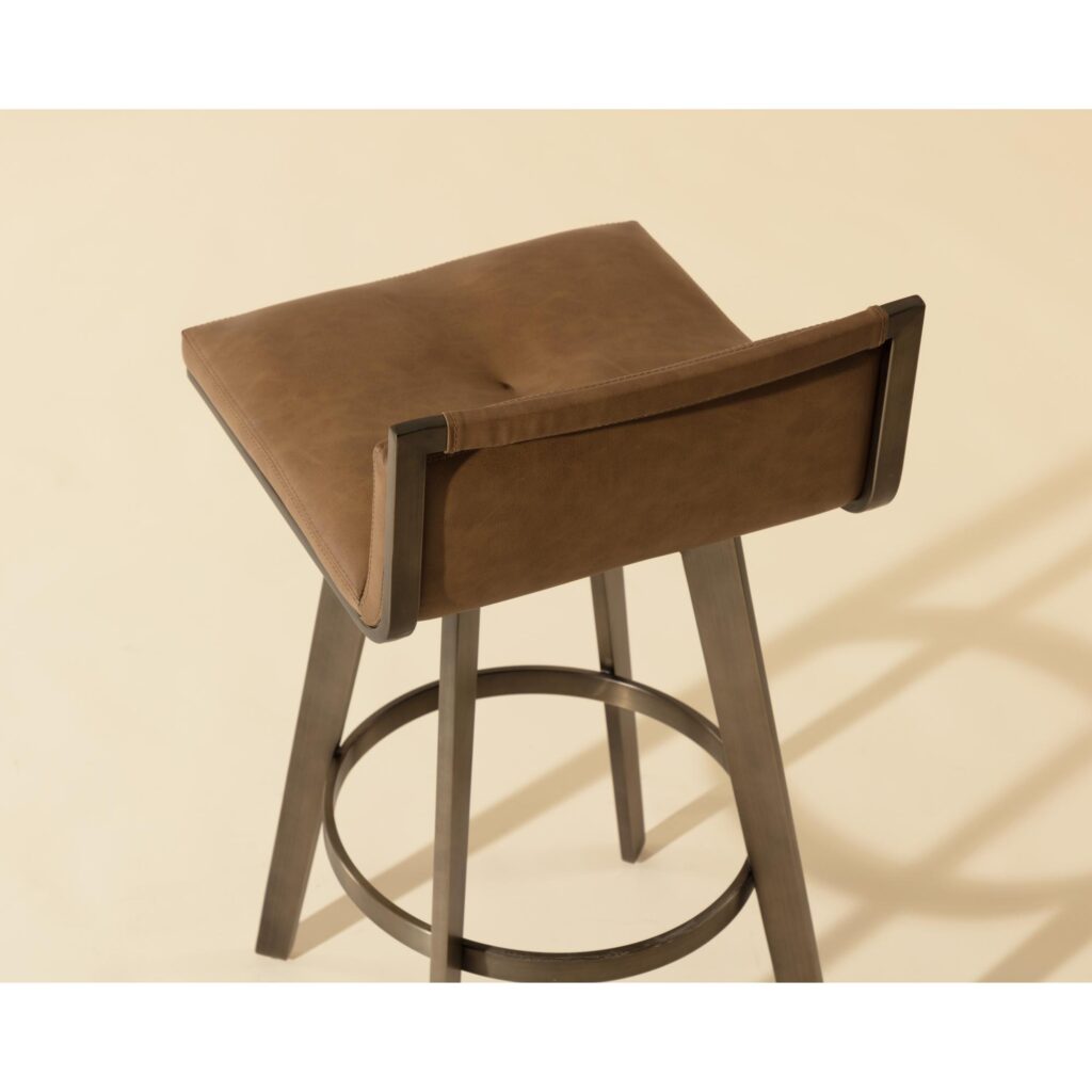 Arizona Swivel Barstool - Milliken Cognac - Image 9