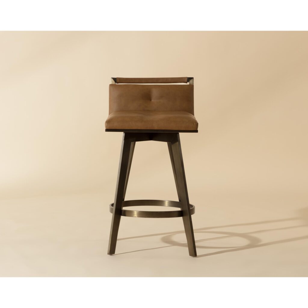Arizona Swivel Counter Stool - Milliken Cognac - Image 2