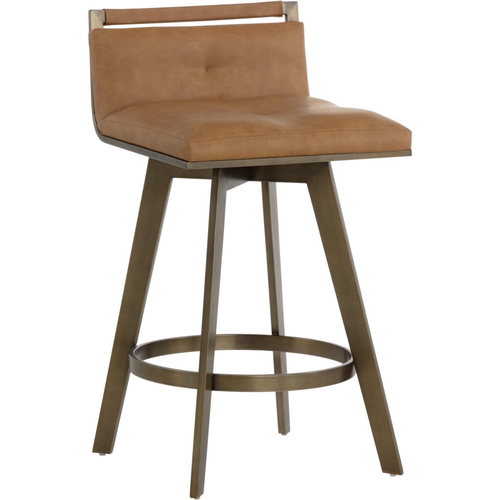 Arizona Swivel Counter Stool - Milliken Cognac - Image 4