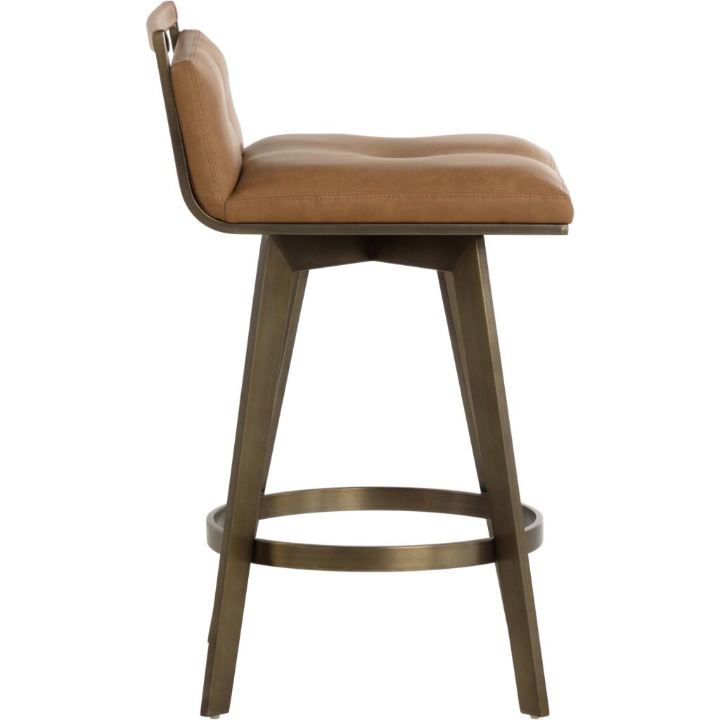 Arizona Swivel Counter Stool - Milliken Cognac - Image 6