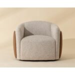 Caris Swivel Lounge Chair - Santa Cruz Oatmeal / Milliken Cognac 112208 112208 CARIS SWIVEL LOUNGE CHAIR SANTA CRUZ OATMEAL MILLIKEN COGNAC 1