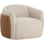 Caris Swivel Lounge Chair - Santa Cruz Oatmeal / Milliken Cognac 112208 112208 CARIS SWIVEL LOUNGE CHAIR SANTA CRUZ OATMEAL MILLIKEN COGNAC 20