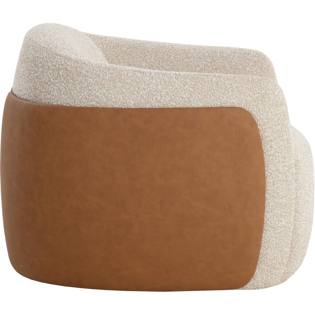 Caris Swivel Lounge Chair - Santa Cruz Oatmeal / Milliken Cognac - Image 8