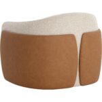 Caris Swivel Lounge Chair - Santa Cruz Oatmeal / Milliken Cognac 112208 112208 CARIS SWIVEL LOUNGE CHAIR SANTA CRUZ OATMEAL MILLIKEN COGNAC 23