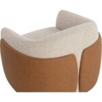 Caris Swivel Lounge Chair - Santa Cruz Oatmeal / Milliken Cognac 112208 112208 CARIS SWIVEL LOUNGE CHAIR SANTA CRUZ OATMEAL MILLIKEN COGNAC 26