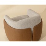 Caris Swivel Lounge Chair - Santa Cruz Oatmeal / Milliken Cognac 112208 112208 CARIS SWIVEL LOUNGE CHAIR SANTA CRUZ OATMEAL MILLIKEN COGNAC 6