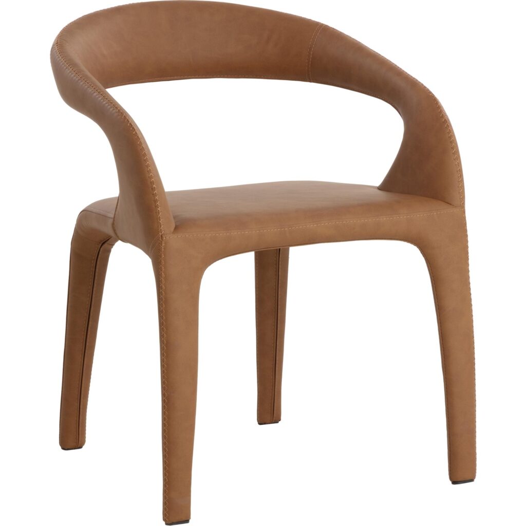Atika Dining Armchair - Milliken Cognac - Image 4