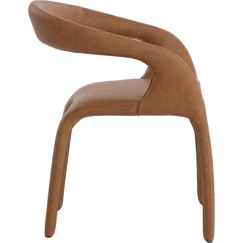 Atika Dining Armchair - Milliken Cognac - Image 6