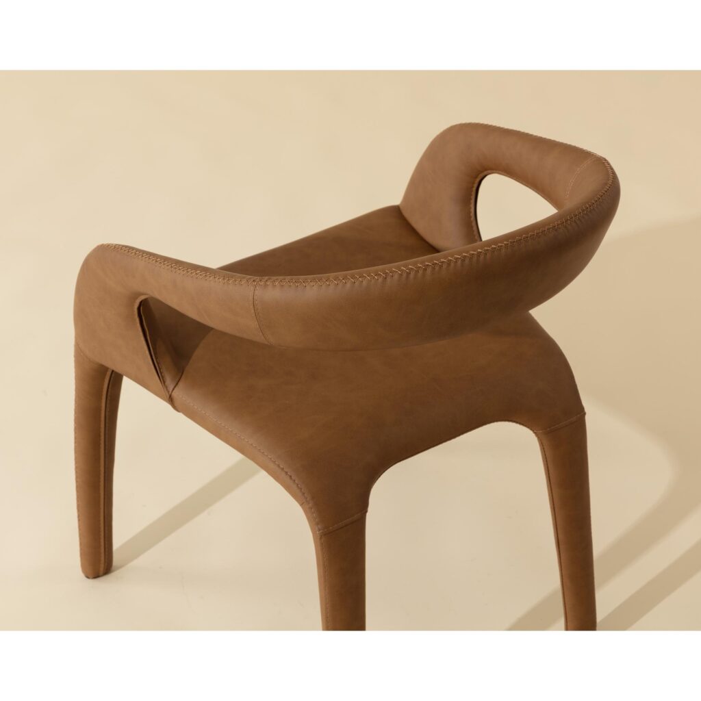 Atika Dining Armchair - Milliken Cognac - Image 3