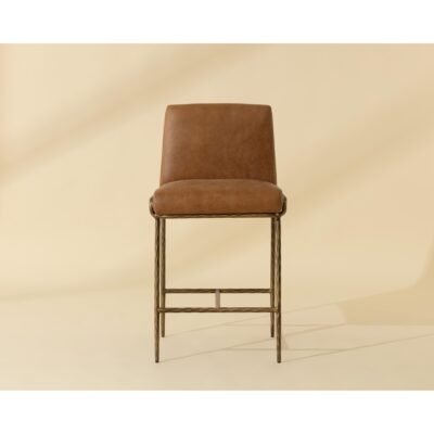 Lathan Counter Stool - Tan Leather 112227 112227 LATHAN COUNTER STOOL TAN LEATHER 1