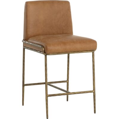 Lathan Counter Stool - Tan Leather 112227 112227 LATHAN COUNTER STOOL TAN LEATHER 20