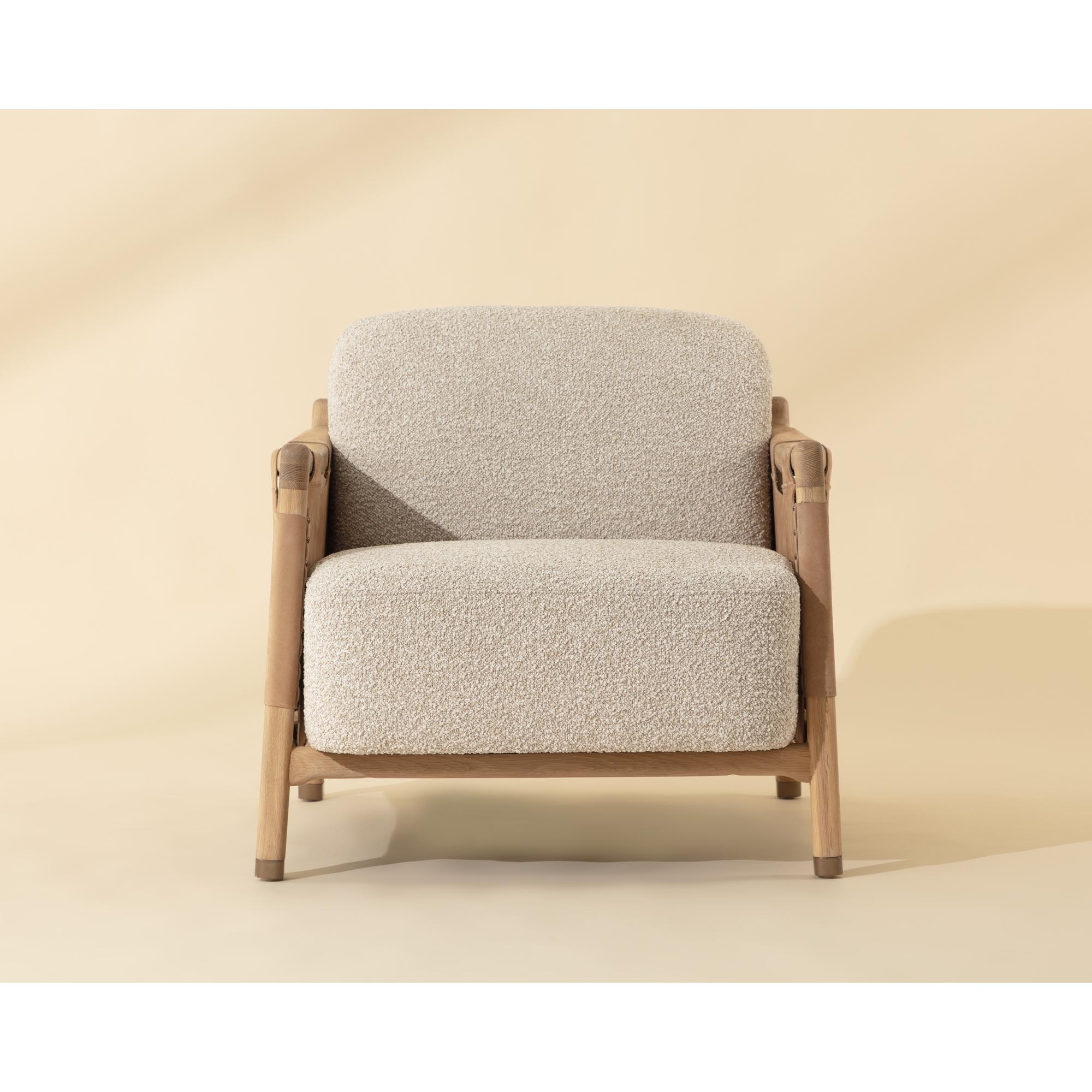 Calloway Lounge Chair - Light Oak - Santa Cruz Oatmeal / Nubuck Tan Leather - Image 2