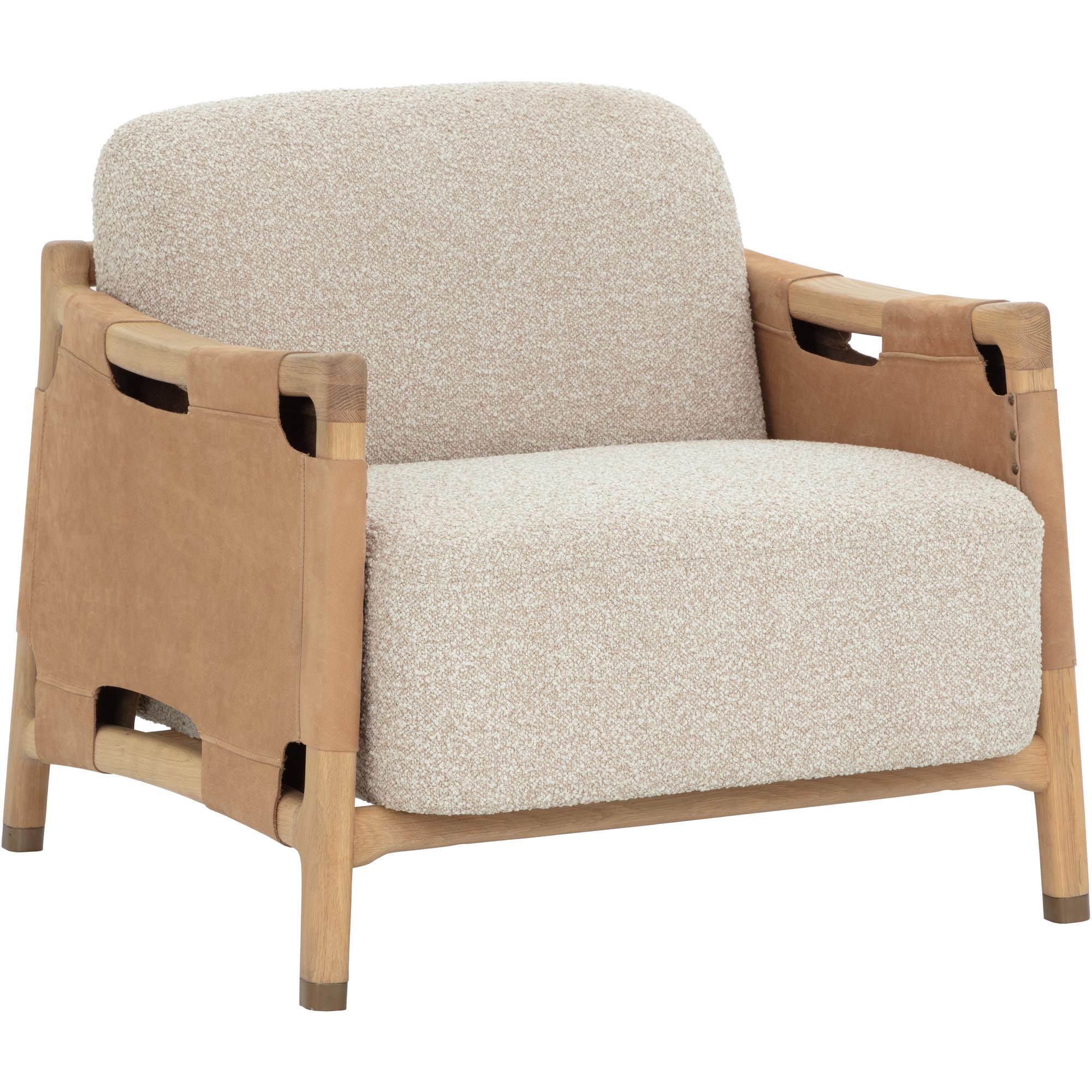 Calloway Lounge Chair - Light Oak - Santa Cruz Oatmeal / Nubuck Tan Leather - Image 5