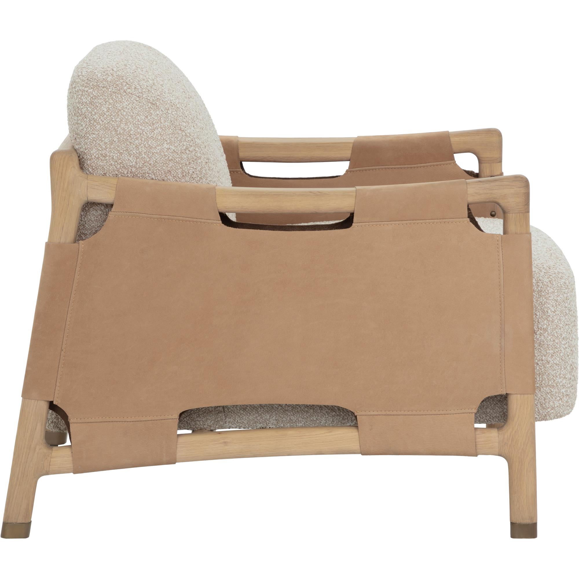 Calloway Lounge Chair - Light Oak - Santa Cruz Oatmeal / Nubuck Tan Leather - Image 7