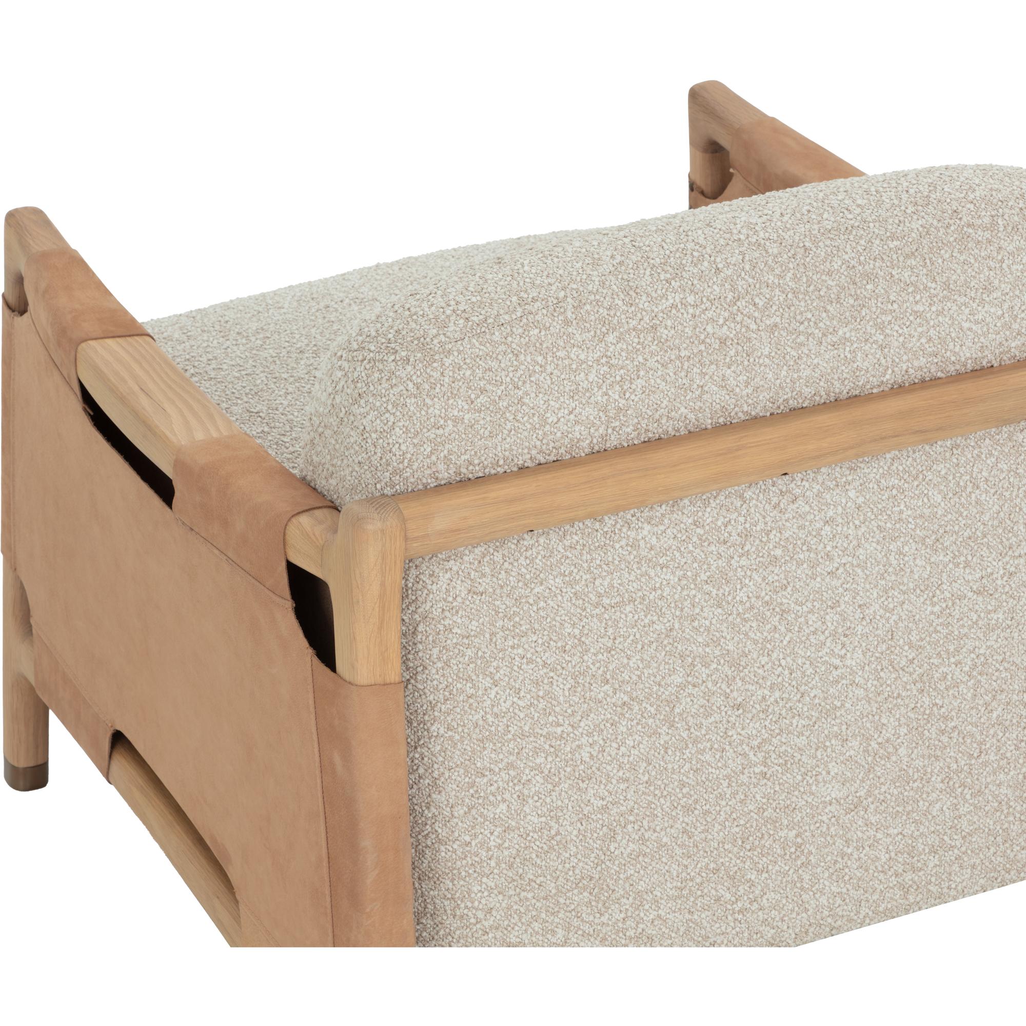 Calloway Lounge Chair - Light Oak - Santa Cruz Oatmeal / Nubuck Tan Leather - Image 9