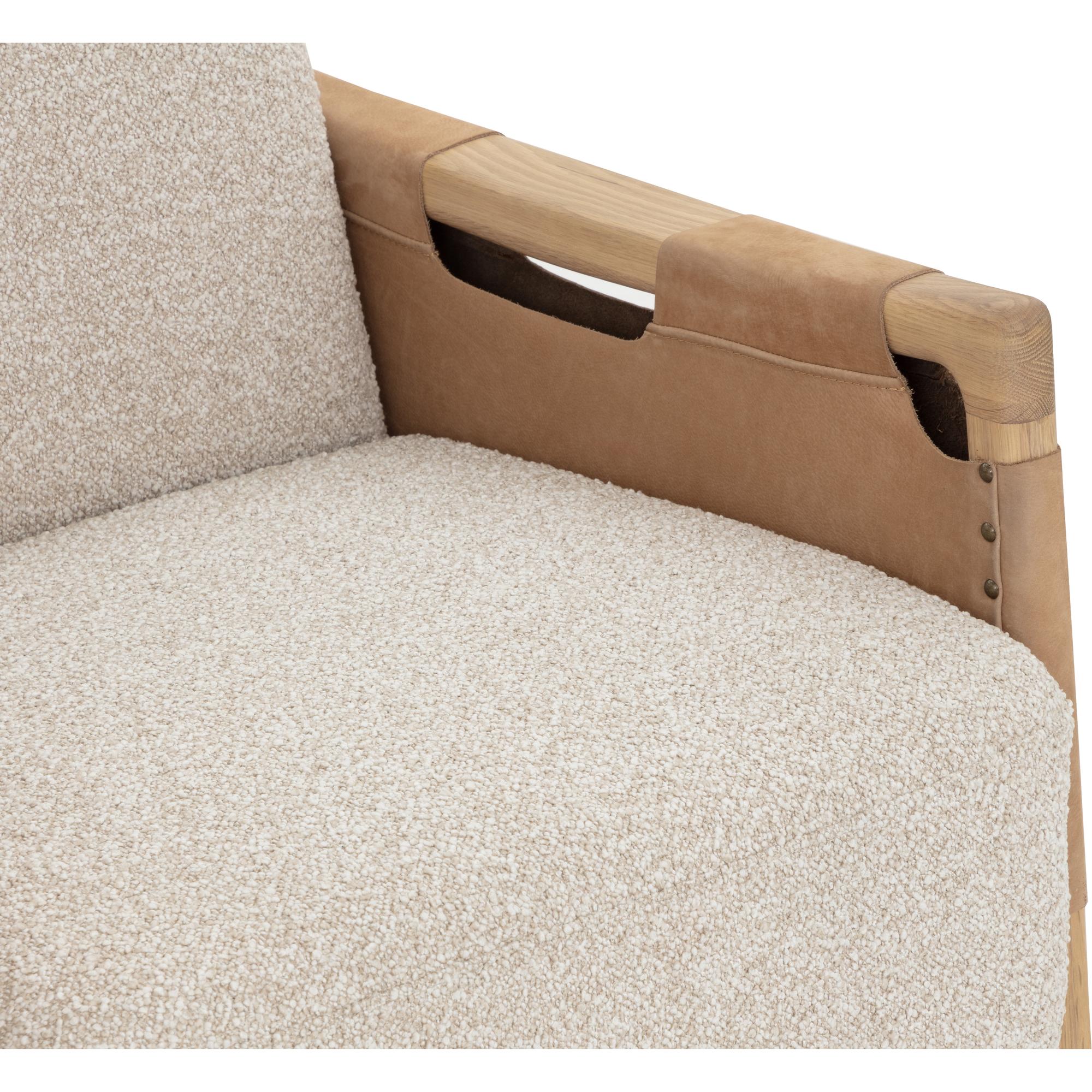 Calloway Lounge Chair - Light Oak - Santa Cruz Oatmeal / Nubuck Tan Leather - Image 10