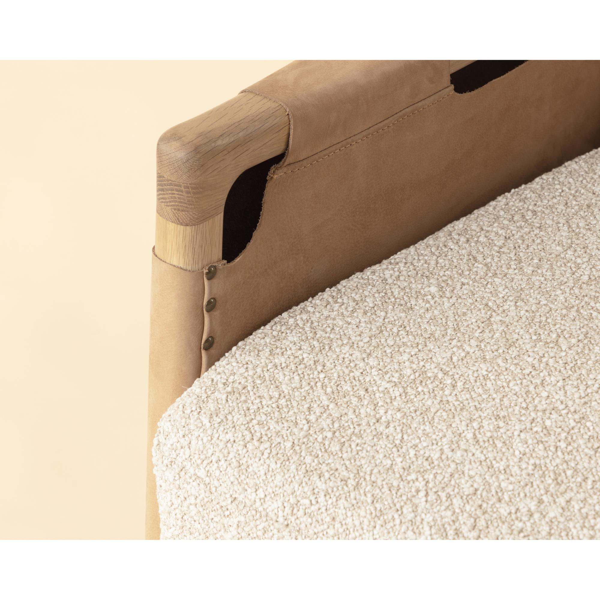 Calloway Lounge Chair - Light Oak - Santa Cruz Oatmeal / Nubuck Tan Leather - Image 3