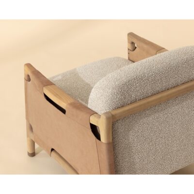 Calloway Lounge Chair - Light Oak - Santa Cruz Oatmeal / Nubuck Tan Leather 112247 112247 CALLOWAY LOUNGE CHAIR LIGHT OAK SANTA CRUZ OATMEAL NUBUCK CARAMEL LEATHER 7