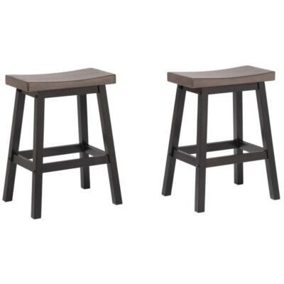 Ashanti Counter Stool - Set of 2 - Oak/Dark Grey