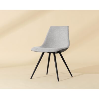 Lipa Dining Chair - Black - Belfast Heather Grey / Rosemary