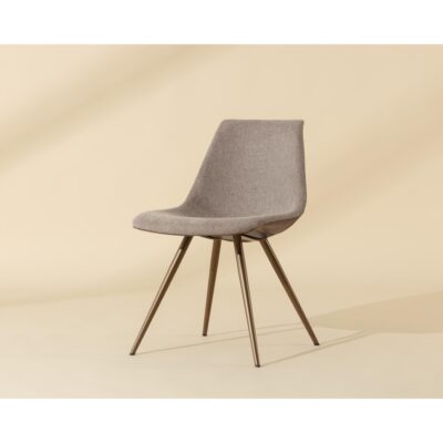 Lipa Dining Chair - Antique Bronze - Belfast Oyster Shell / Porpoise