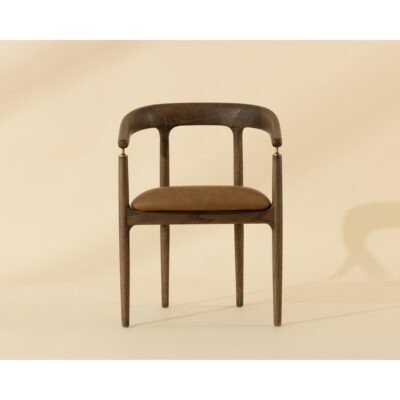 Valmont Dining Armchair - Milliken Cognac 112287 112287 VALMONT DINING ARMCHAIR MILLIKEN COGNAC 1