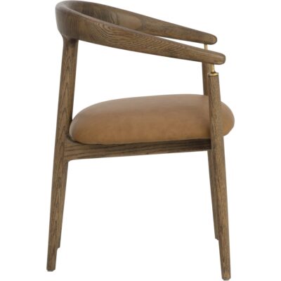 Valmont Dining Armchair - Milliken Cognac 112287 112287 VALMONT DINING ARMCHAIR MILLIKEN COGNAC 22