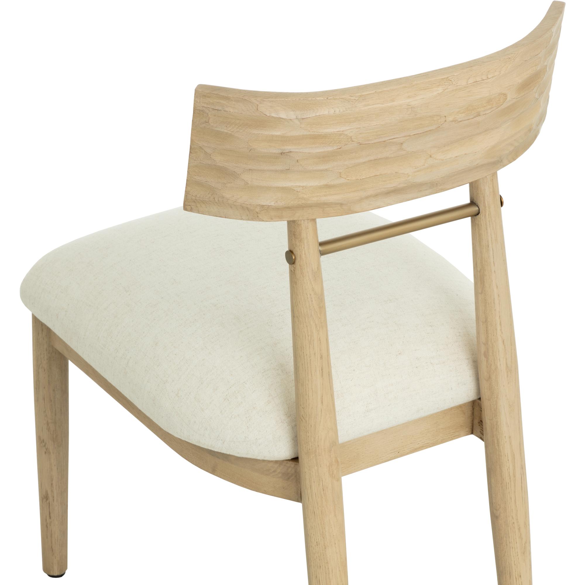 Florian Dining Chair - Light Oak - Geralt Linen 5 Florian Dining Chair - Light Oak - Geralt Linen - Image 5