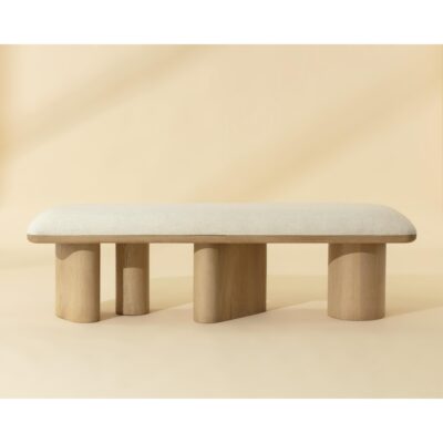 Hiro Bench - Light Oak - Geralt Linen 112354 112354 HIRO BENCH LIGHT OAK GERALT LINEN 1