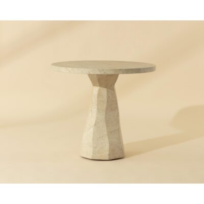 Kliff Bistro Table - Travertine Look - Natural