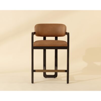 Madrone Counter Stool - Brown - Ludlow Sesame Leather 112384 112384 MADRONE COUNTER STOOL BROWN LUDLOW SESAME LEATHER 1