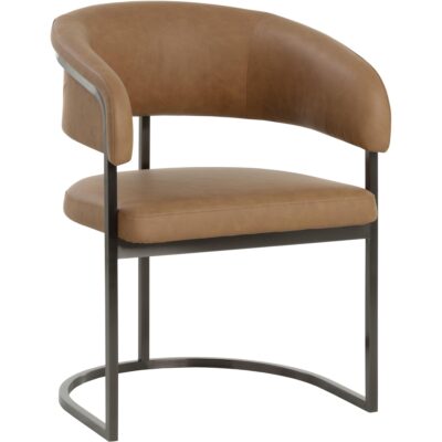 Marris Dining Armchair - Gunmetal - Milliken Cognac 11 Marris Dining Armchair - Gunmetal - Milliken Cognac 112391 112391 MARRIS DINING ARMCHAIR GUNMETAL MILLIKEN COGNAC 20