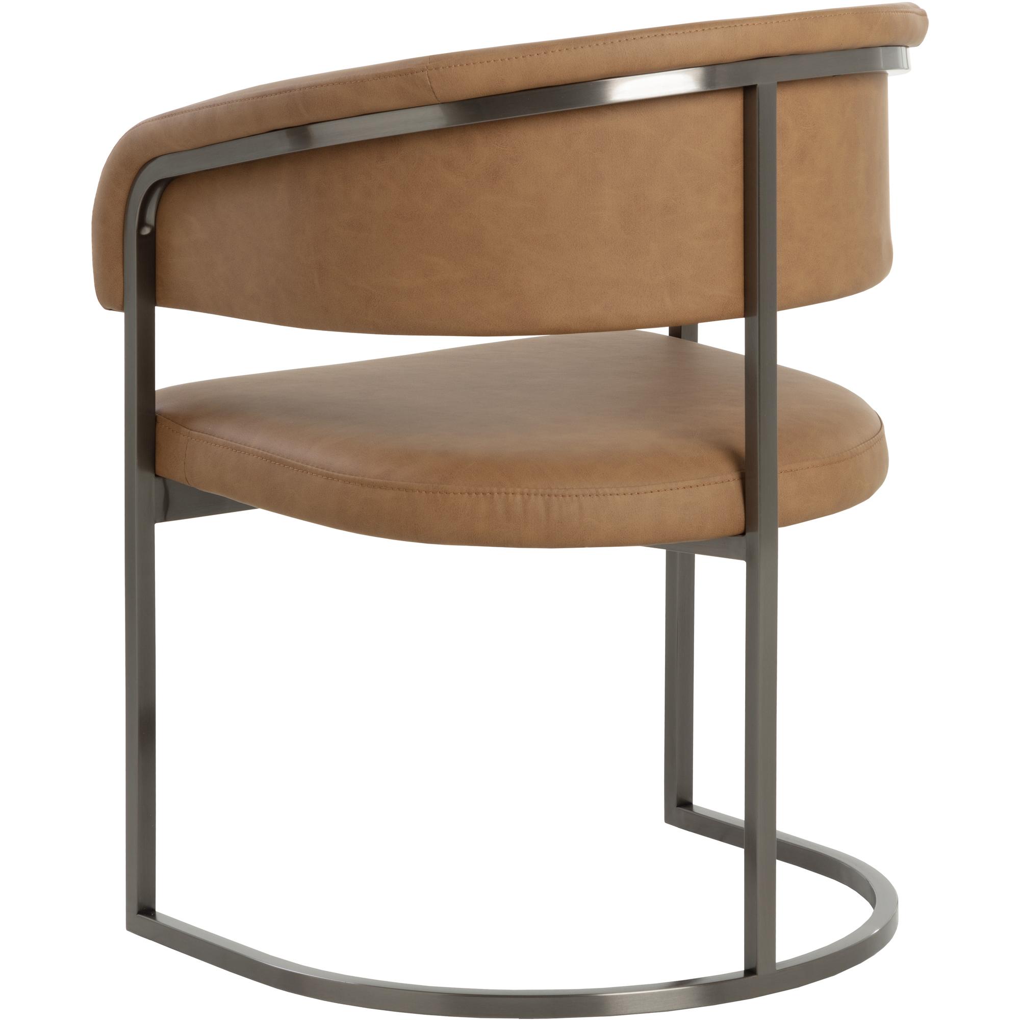 Marris Dining Armchair - Gunmetal - Milliken Cognac 7 Marris Dining Armchair - Gunmetal - Milliken Cognac - Image 7