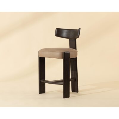 Horton Counter Stool - Dark Brown - Sahara Sand Leather