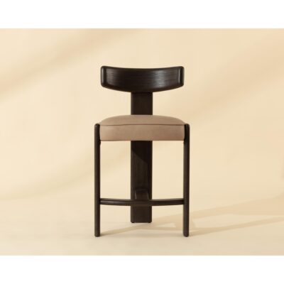 Horton Counter Stool - Dark Brown - Sahara Sand Leather 112395 112395 HORTON COUNTER STOOL DARK BROWN SAHARA SAND LEATHER 1