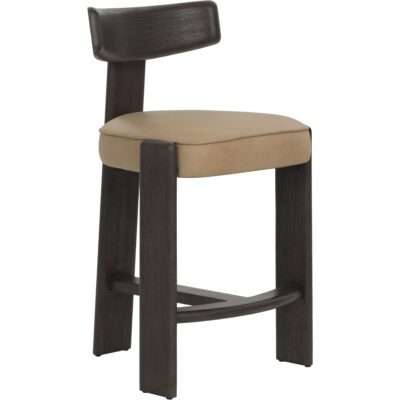 Horton Counter Stool - Dark Brown - Sahara Sand Leather 112395 112395 HORTON COUNTER STOOL DARK BROWN SAHARA SAND LEATHER 20
