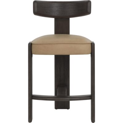 Horton Counter Stool - Dark Brown - Sahara Sand Leather 112395 112395 HORTON COUNTER STOOL DARK BROWN SAHARA SAND LEATHER 21